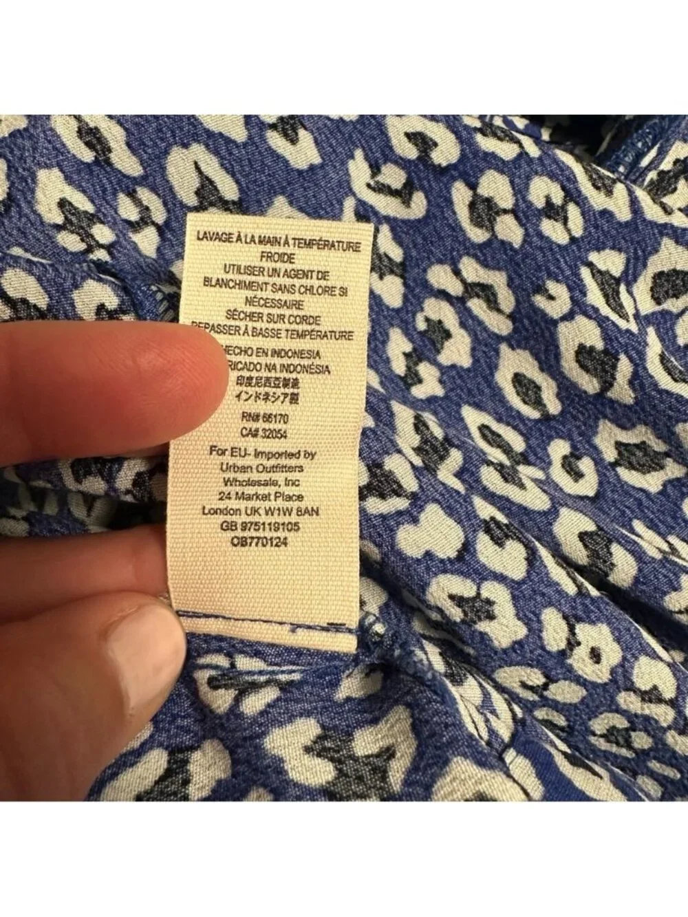 NWT Free People | Women's Blue White Animal Leopard Print Wrap Maxi Dress Size M